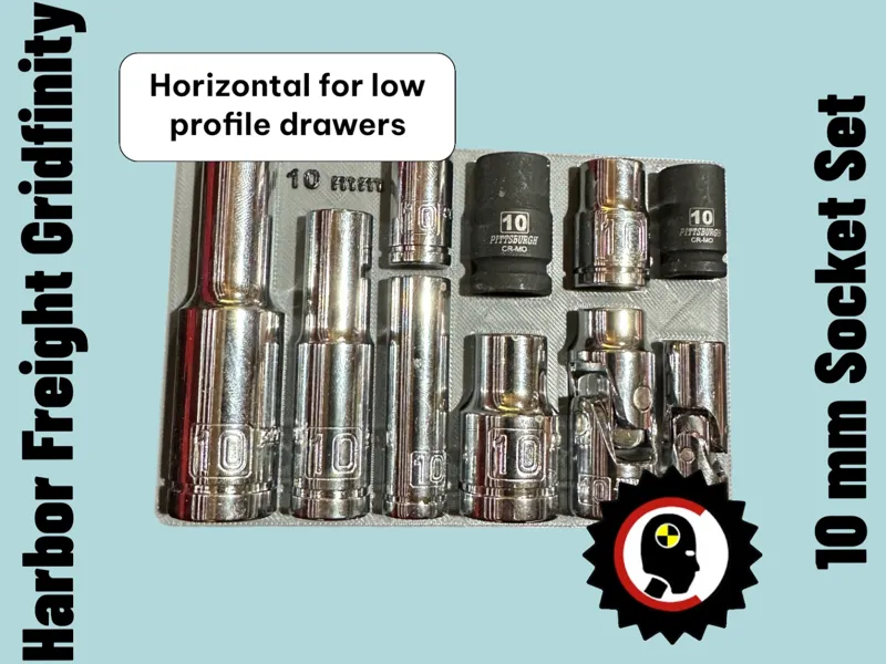 Gridfinity Harbor Freight 10 mm Sockets