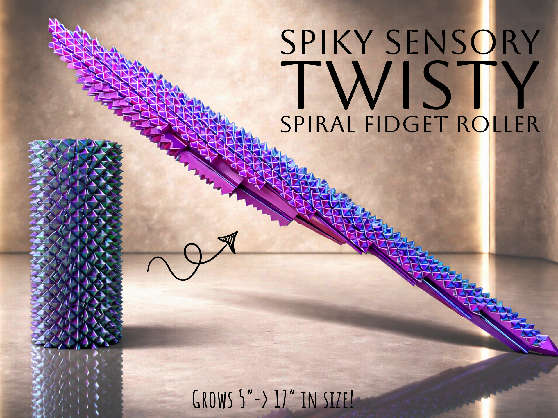 Spiky Sensory Trigger Twisty Spiral Fidget Roller