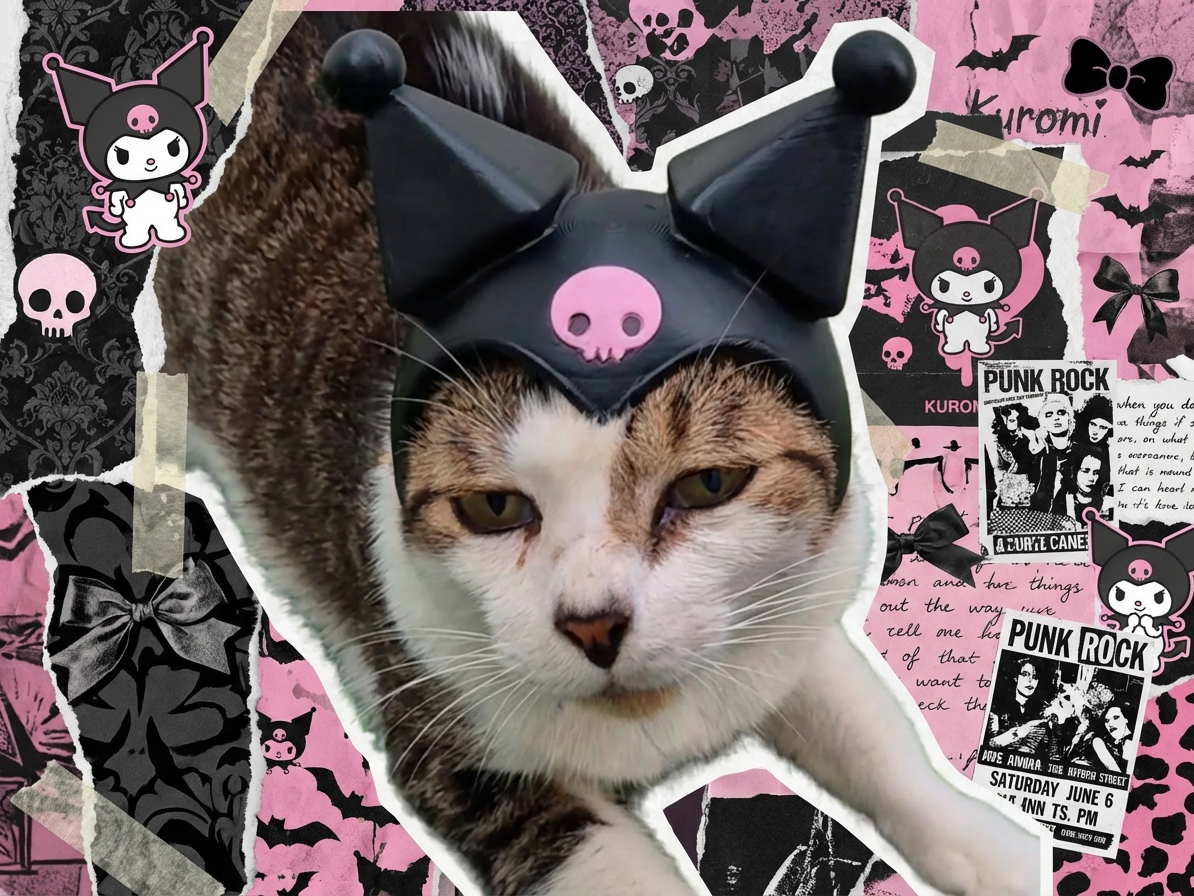 Kuromi Cat Hat 3D Printable Cosplay