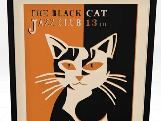 Black Cat Jazz Club Shadow Box
