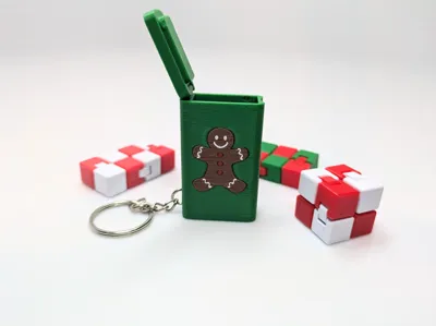 Gingerbread Man Keychain Case and Fidget Cube