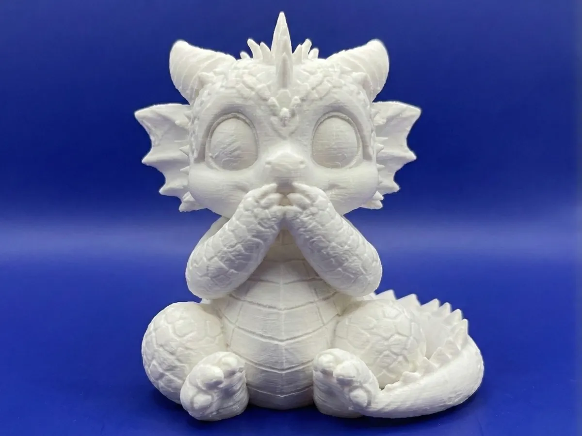 Shy Baby Dragon Figurine – Cute Fantasy Dragon - Free 3D Print Model ...
