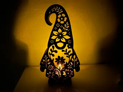 Dwarf with Floral Pattern as Lamp V1