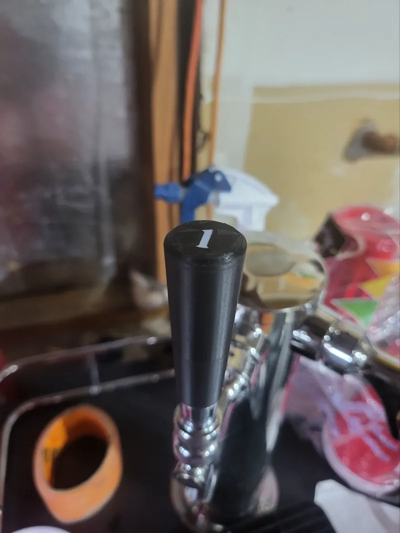 Kegerator Basic Tap Handles with numbers 3/8 -16 threads