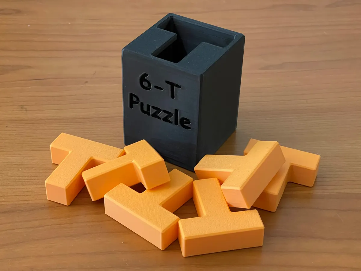 Six T Puzzle Remix Free 3d Print Model Makerworld