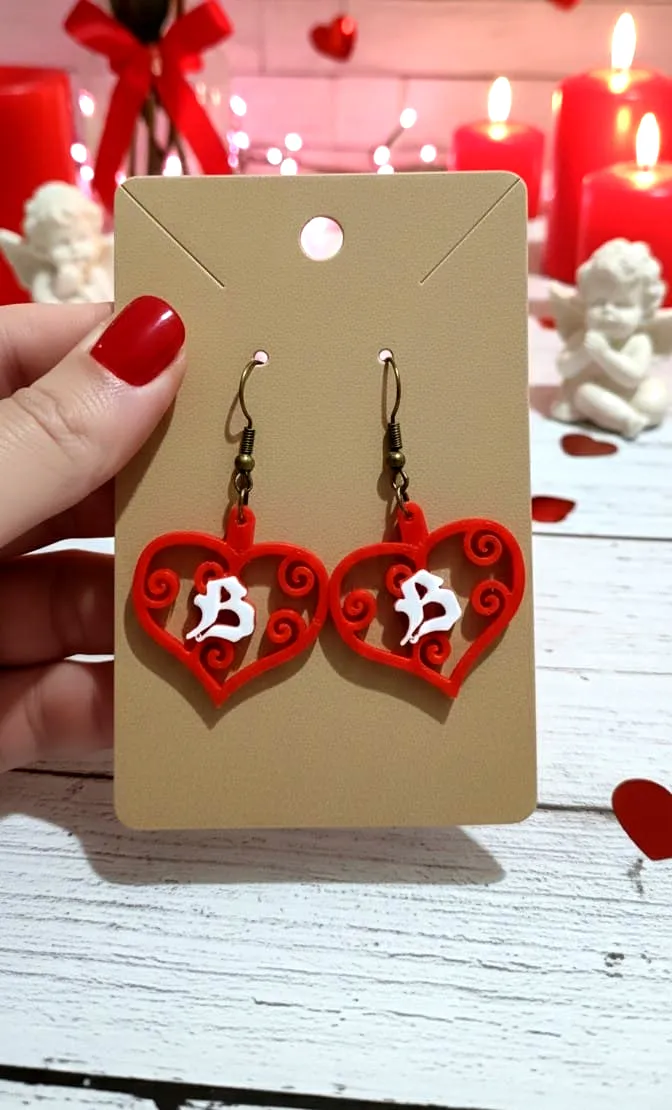 Celtic Style Valentines Day Earrings Custom letter view 4