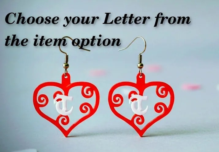 Celtic Style Valentines Day Earrings Custom letter view 3