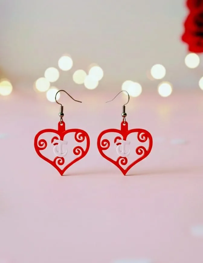 Celtic Style Valentines Day Earrings Custom letter view 2
