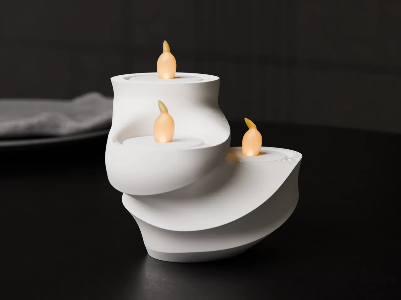 Swirl - LED tea light holder view 3