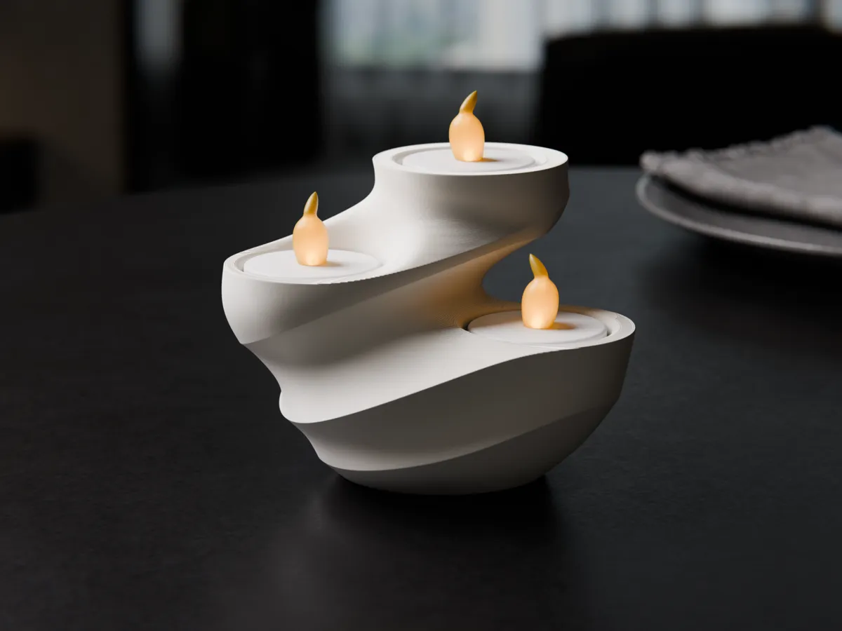 Swirl - LED tea light holder - Free 3D Print Model - MakerWorld