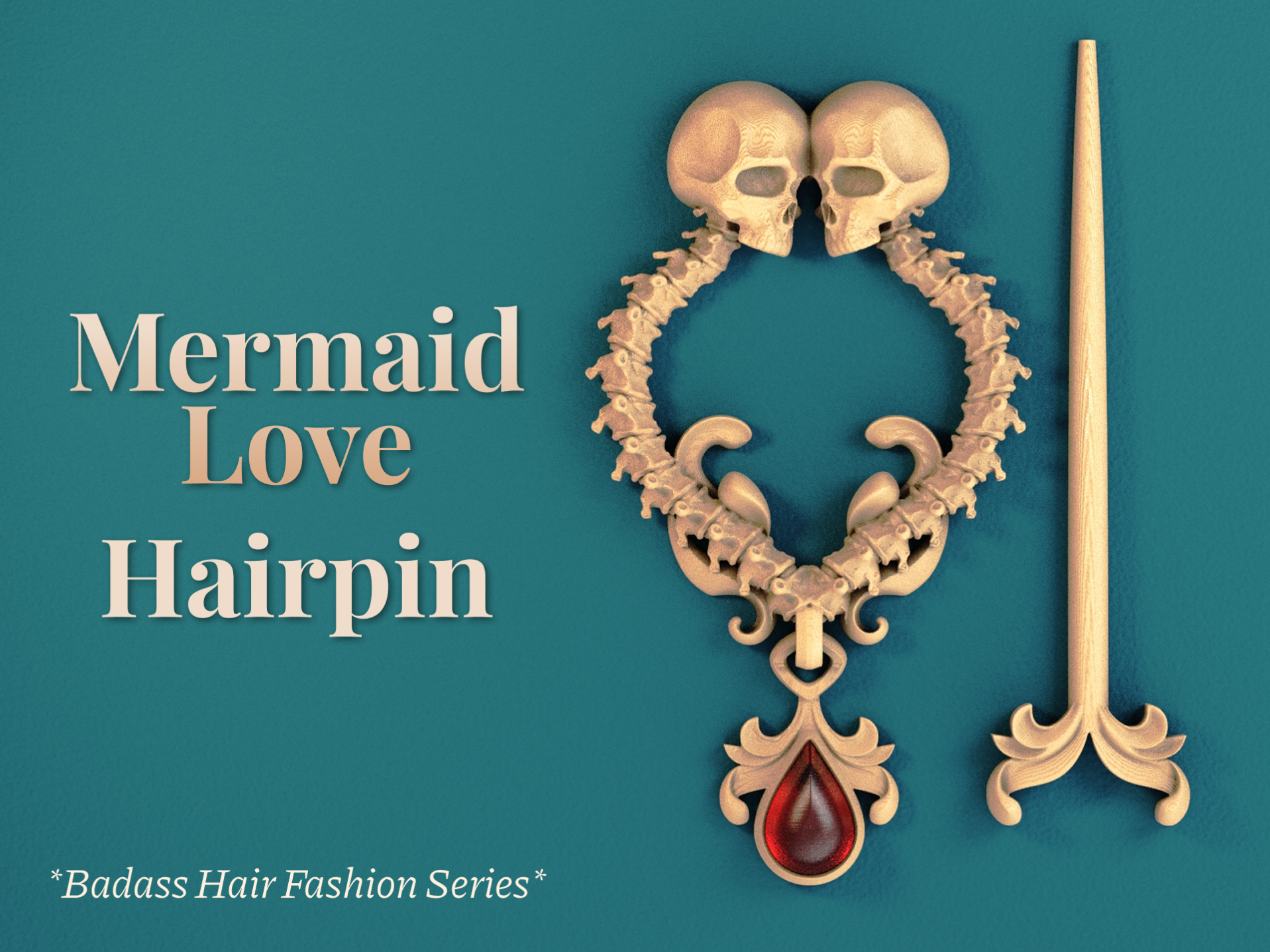 Mermaid Love - Ring Hairpin - 1