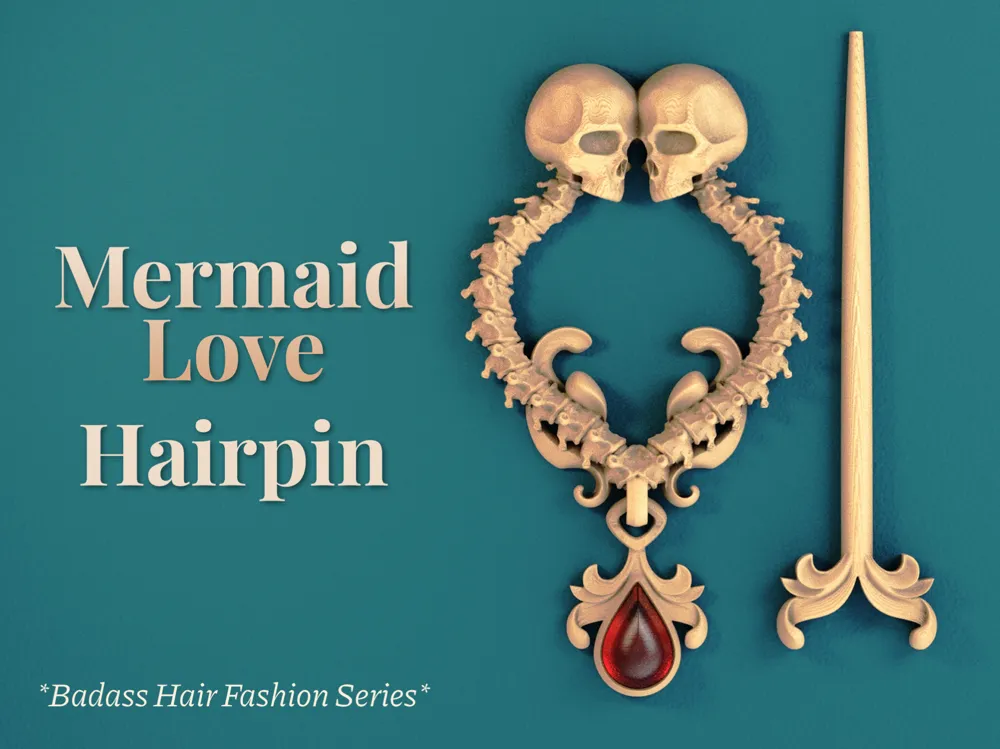 Adorno temático: Mermaid Love - Ring Hairpin. Referencia del modelo original.