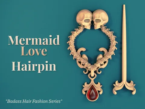 Adorno temático: Mermaid Love - Ring Hairpin — referencia de MakerWorld