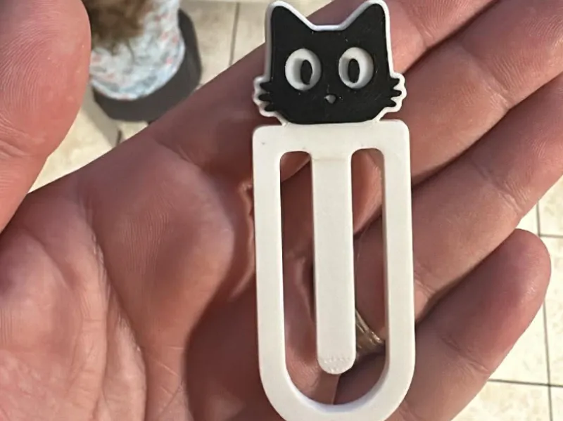 Minimalist Cat Page Marker - 3D Printed Gift