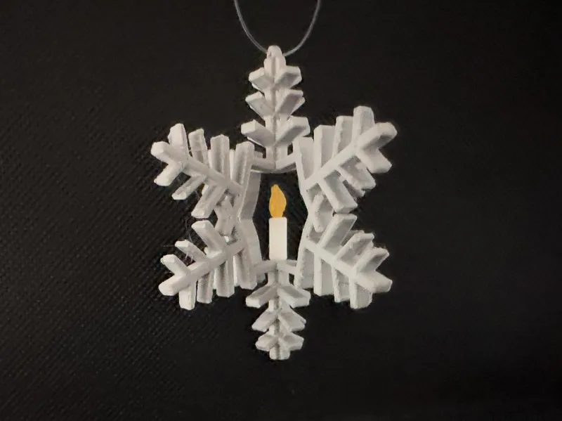 Snowflake with candle ornament
