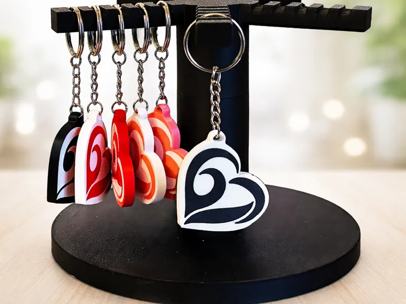 67 Heart Keyring