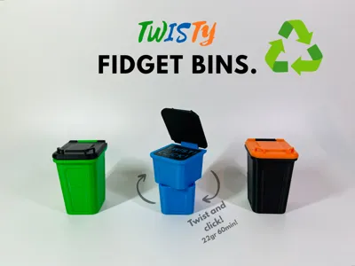 Twisty Fidget Garbage Bins