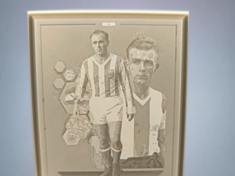 Litofanía 3D de Leyendas del Fútbol Di Estéfano