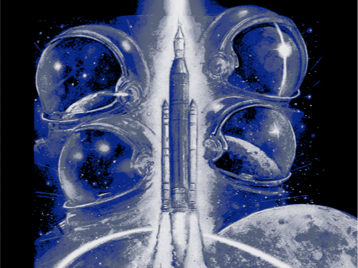 Artemis 2 Rocket Hueforge Art