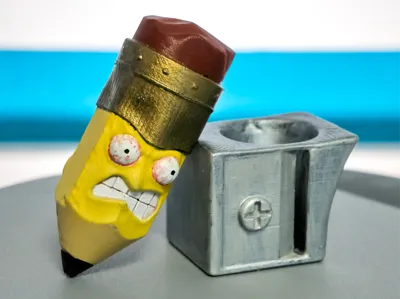 Pencil Frank | Angry Pencil Art Toy STL