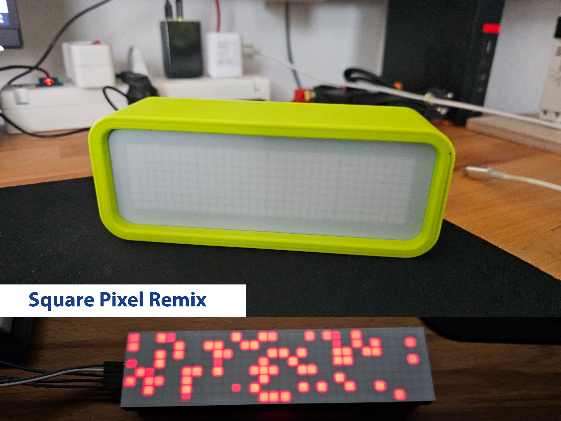 ESPTimeCast Case Square Pixel Remix ESP32 MAX7219