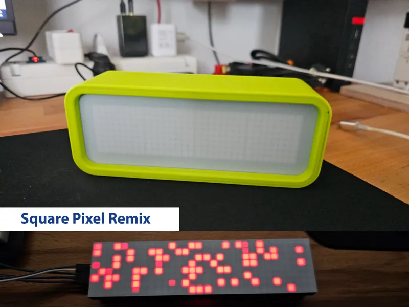 ESPTimeCast Case Square Pixel Remix ESP32 MAX7219