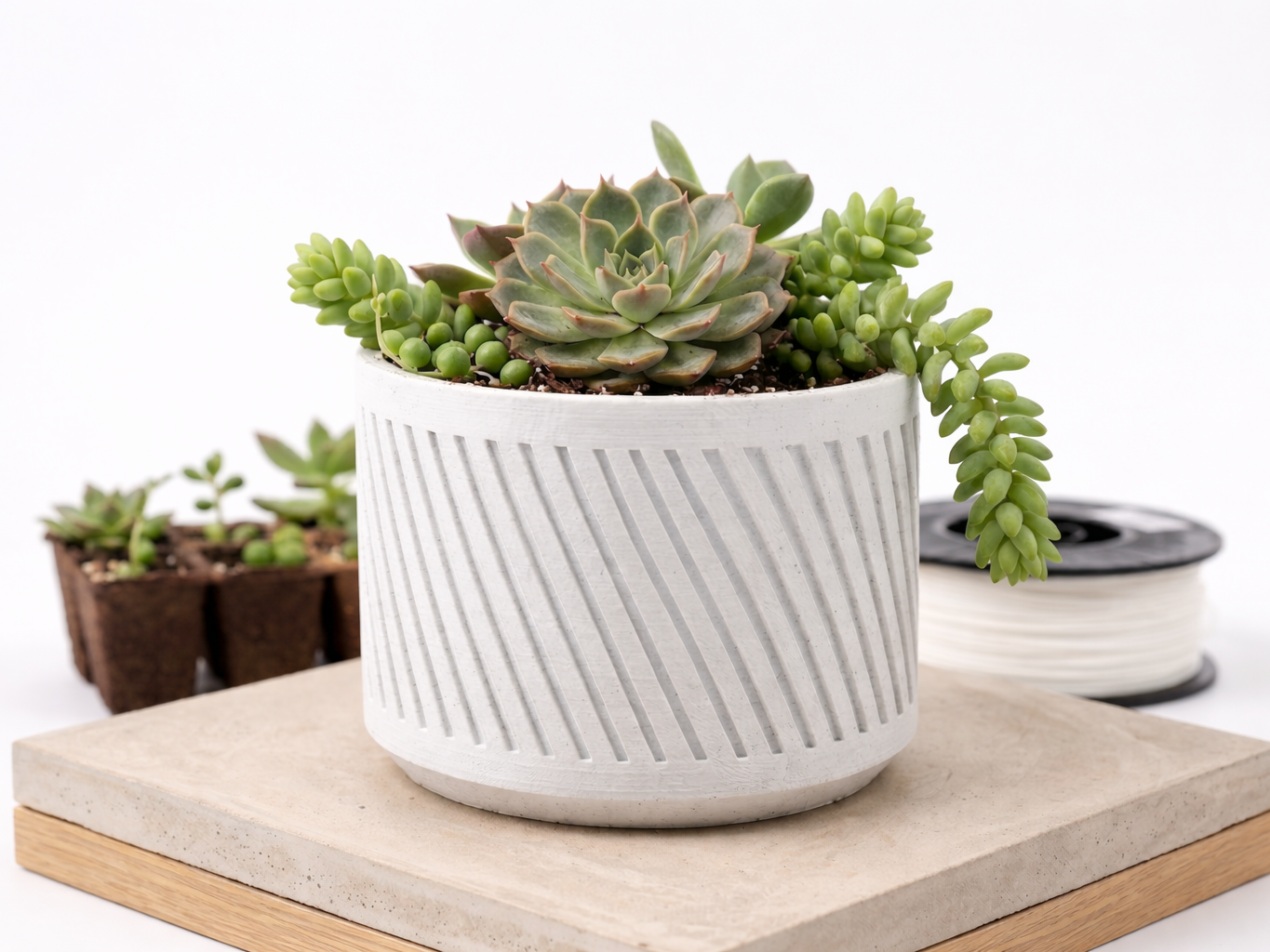 Modern Ribbed Planter