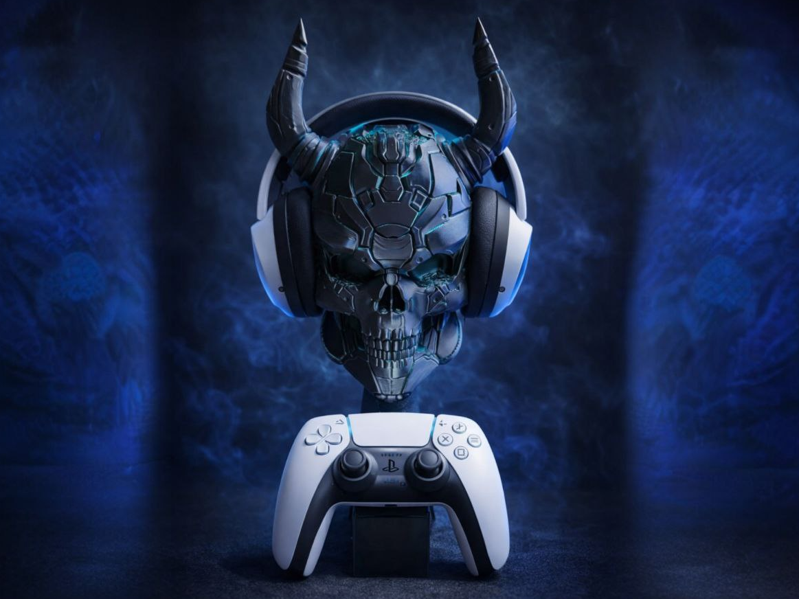 PS5 Controller & Headset Stand – Cyber Skull 