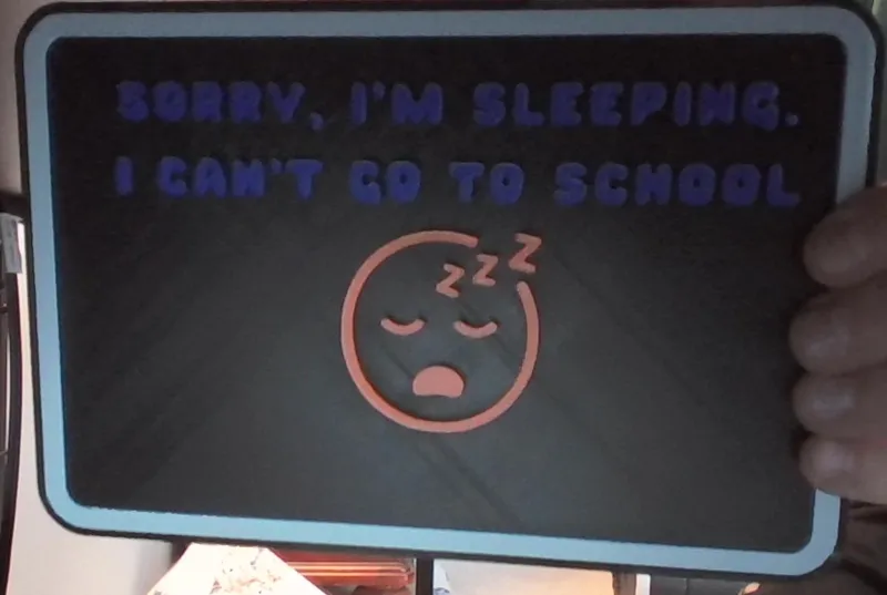 I'm sleeping i cant go to school