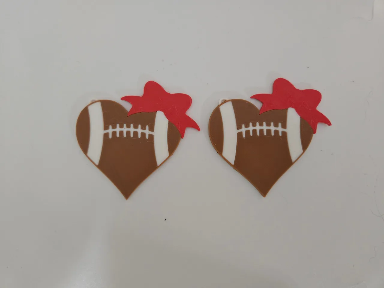 Cheer Bow football earrings view 2