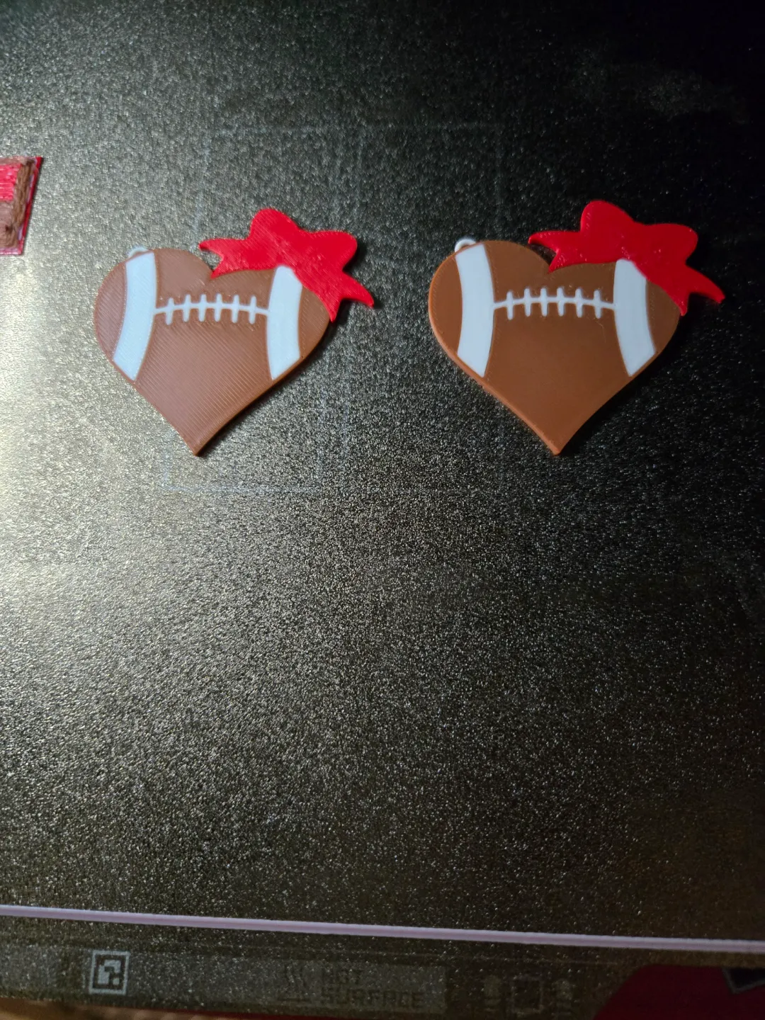 Cheer Bow football earrings view 3