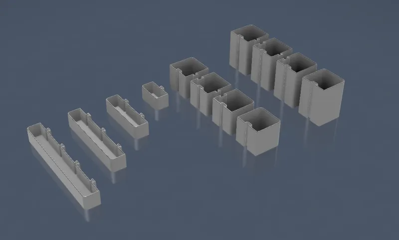 Customizable Desktop Organizer System Tall No Side Connector