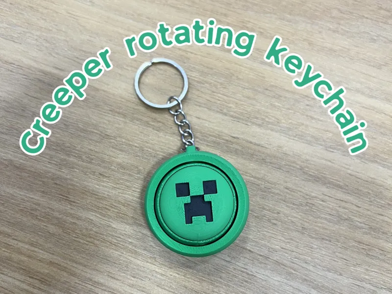 Creeper rotating keychain