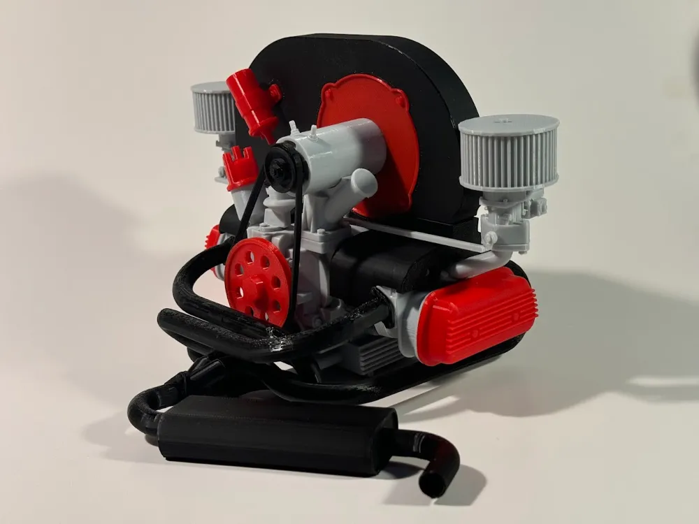 Texas 3D Customs 3D Printed Resin Model – Volkswagen 1600 Flat 4 Engine (Multiple Scales Available)