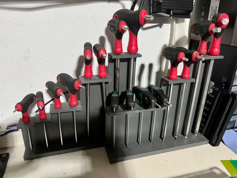 Workshop T Handle holder - organizer, for torx and HEX