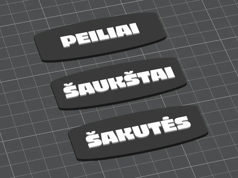 Įrankių indelių lentelės | 3 mm kabliukas