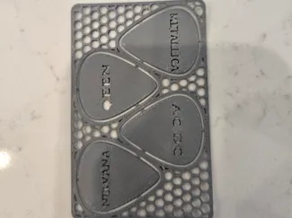 Guitar picks with band names
