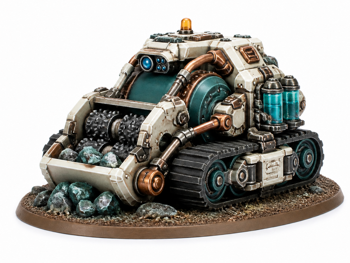 Grimdark Space dwarf Mining Mineral Collector 3D model