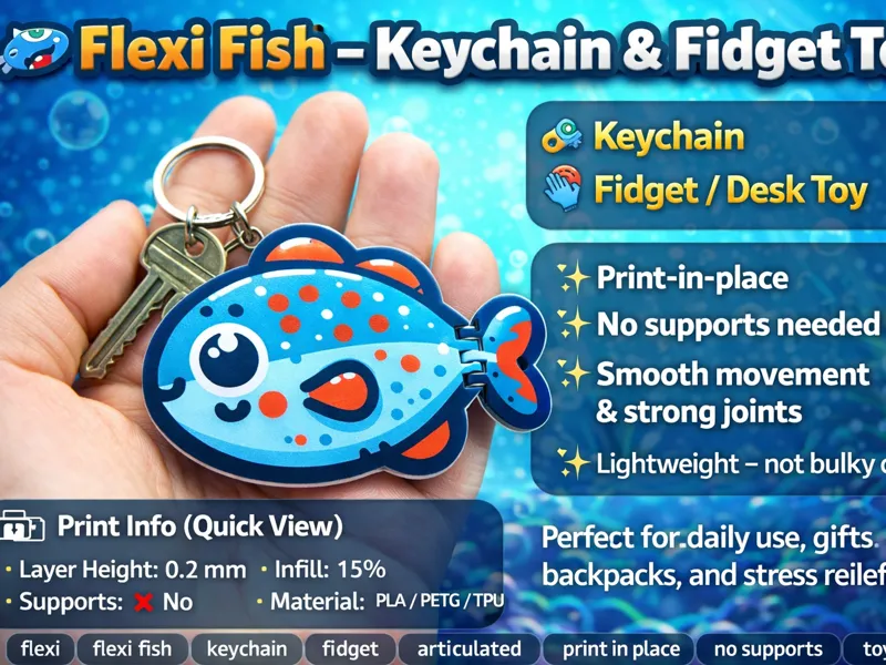 Flexi Fish Toy – Articulated 3D Printable