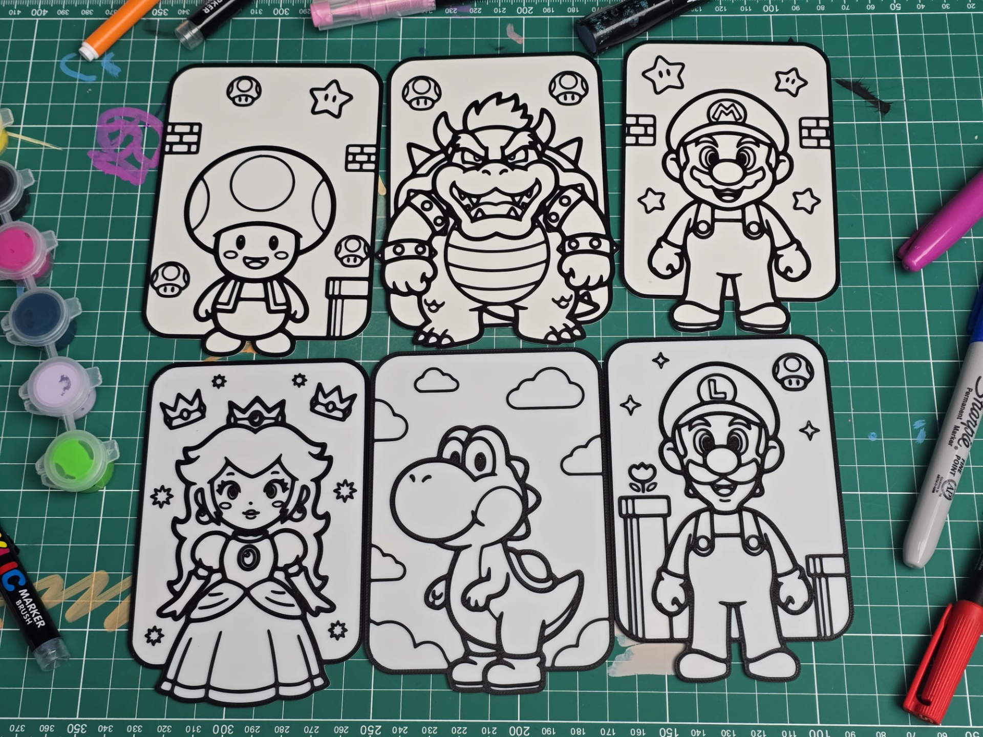 Mario Squad Coloring Panels Craft Set