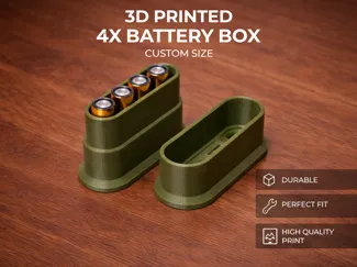 Parametric 4x battery box (AA, AAA, CR123, custom)
