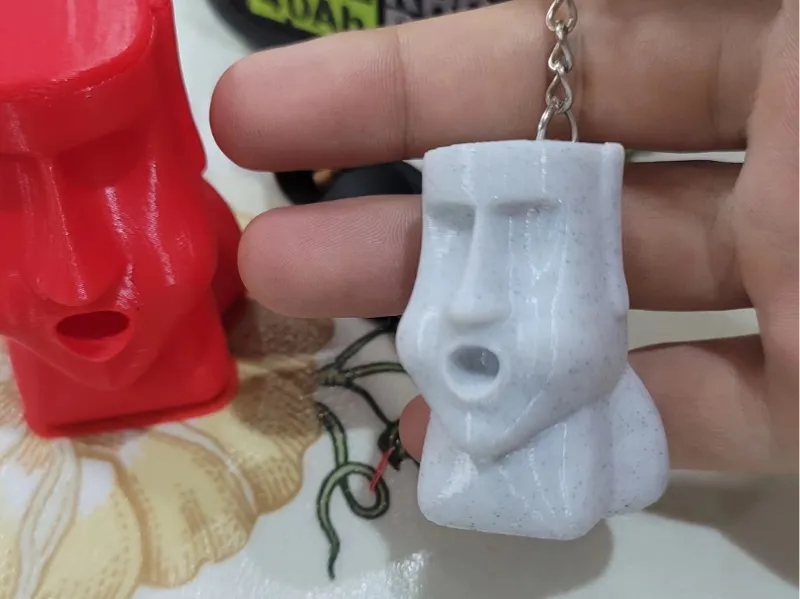 Mini Easter Island Moai keychain (no support)