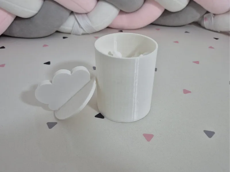 cotton ear buds storage box with cloud lid