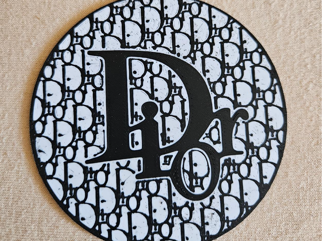 dior inspired coaster single 3D model