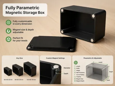 Fully Parametric Magnetic Box / Bin Customizable 