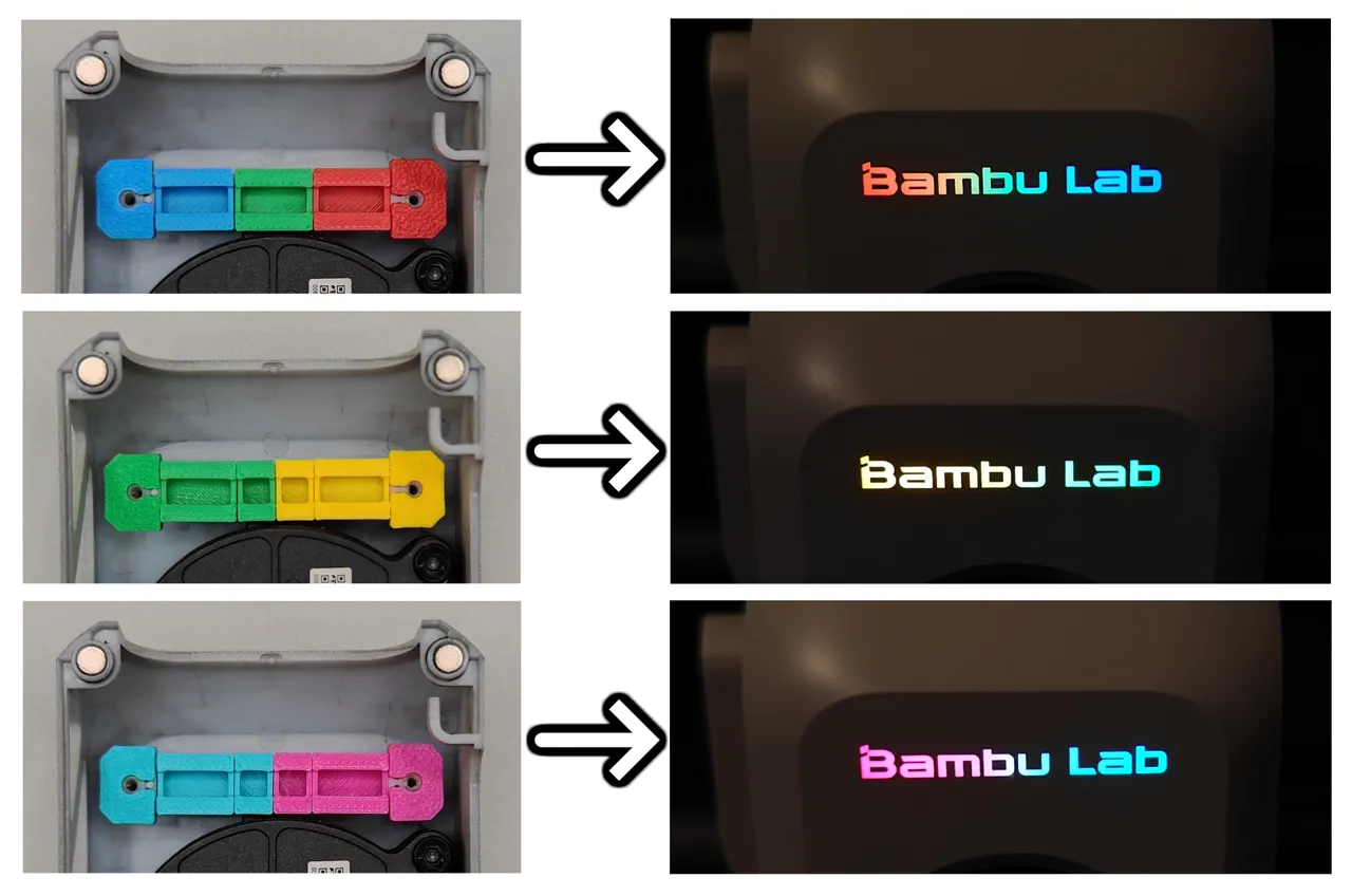 Bambu Lab X1 Logo Lamp Multicolour Diffuser view 3