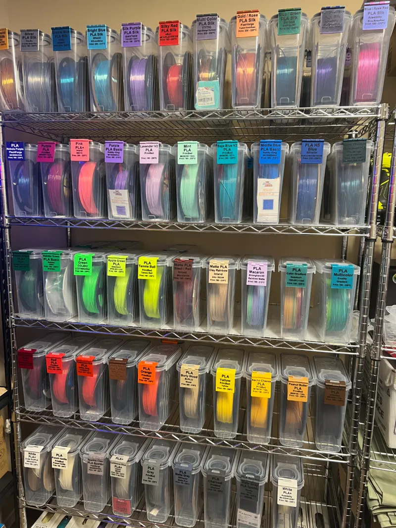 Filament Dry Box Hinged Label