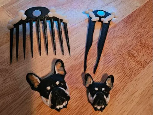 Swapable Hairpin/Comb Set with Doggo CHarm