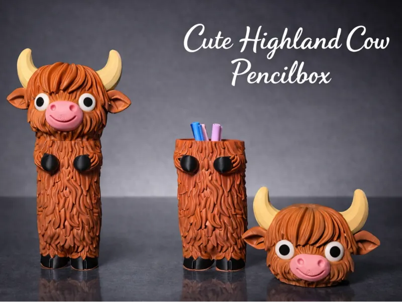 Cute Highland Cow Pencilbox