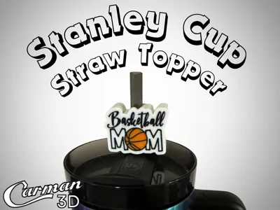Basketball Mom Stanley Cup Straw Topper